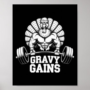 Funny Erntedank Türkei Gravy Gains Motivation G Poster