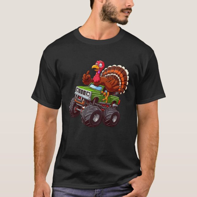 Funny Erntedank Türkei Reitmonster Truck T-Shirt (Vorderseite)