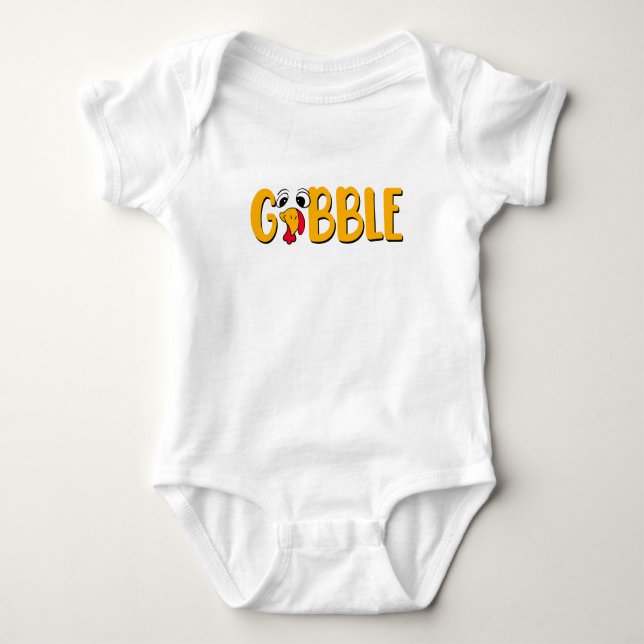 Funny Erntedank Turkey Baby Bodysuit Strampler (Vorderseite)