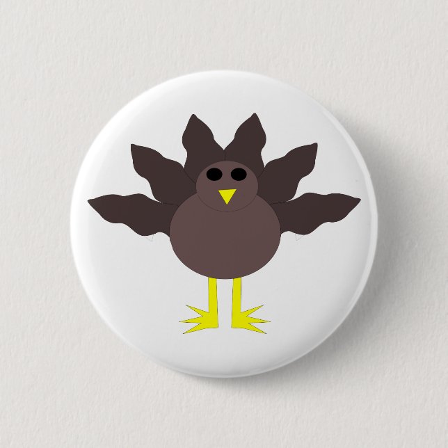 Funny Erntedank Turkey Button (Vorderseite)