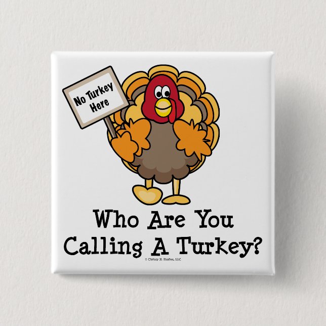 Funny Erntedank Turkey Button (Vorderseite)