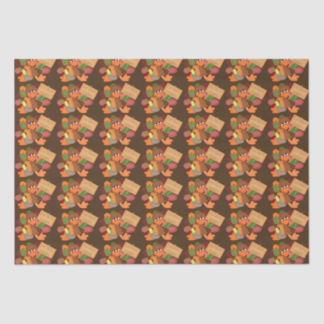 Funny Erntedank Turkey Holiday Tissue Paper Seidenpapier (Vorderseite)