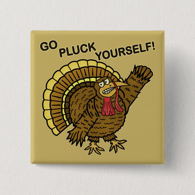 Funny Erntedank Turkey Pub Button (Vorderseite)