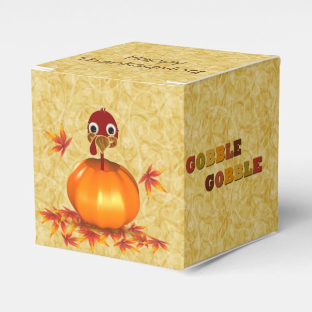 Funny Erntedank Turkey Pumpkin - Gefallen Box Geschenkschachtel (Vorderseite)