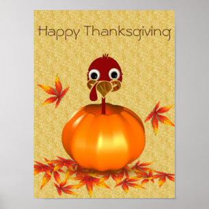 Funny Erntedank Turkey - Pumpkin - Poster