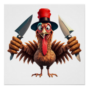 Funny Erntedank Turkey Rache - Weihnachten Poster