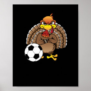 Funny Erntedank Turkey Soccer Geschenk Poster