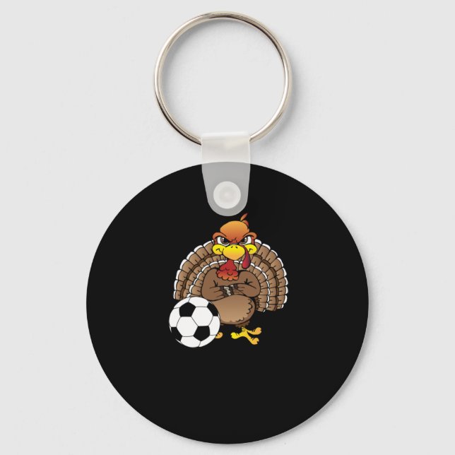 Funny Erntedank Turkey Soccer Geschenk Schlüsselanhänger (Vorderseite)