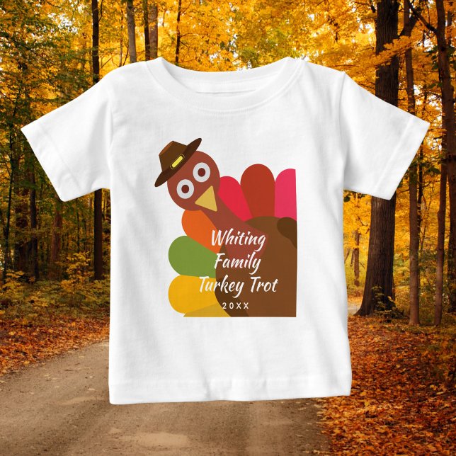 Funny Erntedank Turkey Trot Matching Family Baby T-shirt (Von Creator hochgeladen)