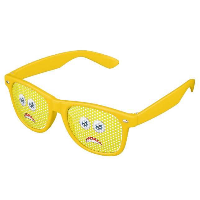 Funny erschreckt Emoji Yellow Partybrille (Schrägansicht)