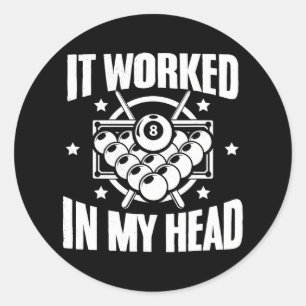 Funny es funktioniert Billiard Pool Spieler Snooke Runder Aufkleber