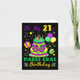Funny Es ist mein 21. Mardi Gras Geburtstag King C Karte