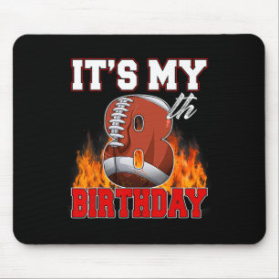Funny Es ist mein 8. Geburtstag 8 Jahre alter Fußb Mousepad