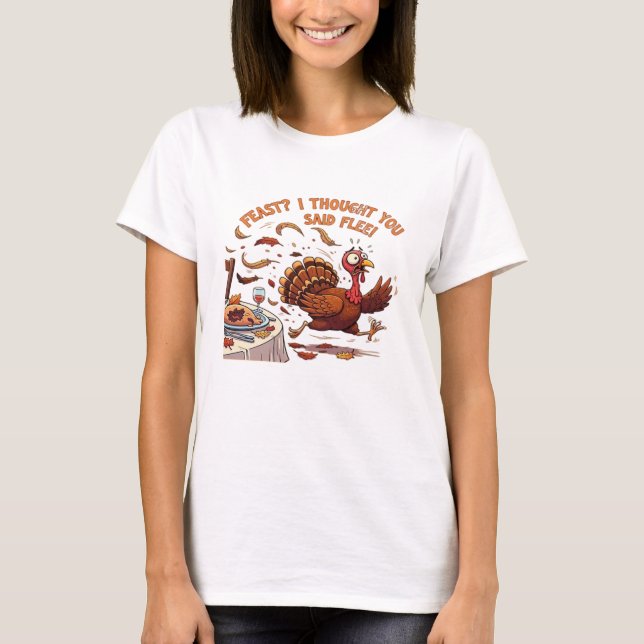 Funny Escaping Turkey Thanksgiving Classic T-Shirt (Vorderseite)