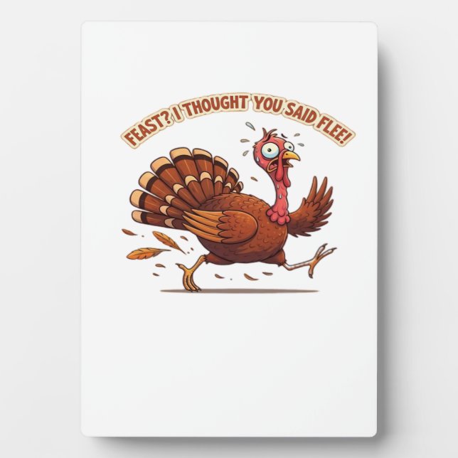 Funny Escaping Turkey Thanksgiving Classic T-Shirt Fotoplatte (Vorderseite)