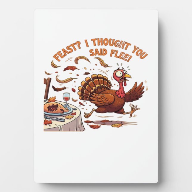 Funny Escaping Turkey Thanksgiving Classic T-Shirt Fotoplatte (Vorderseite)