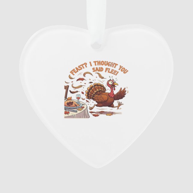 Funny Escaping Turkey Thanksgiving Classic T-Shirt Ornament (Vorderseite)