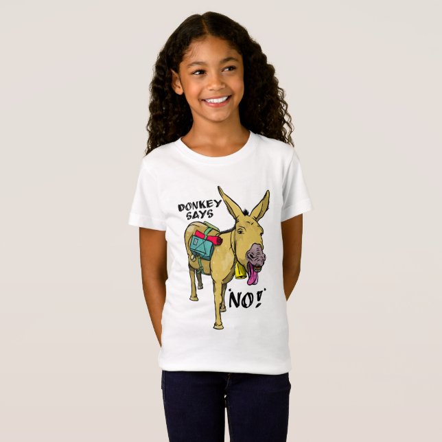 Funny Esel sagt nein! T-Shirt (Vorne ganz)