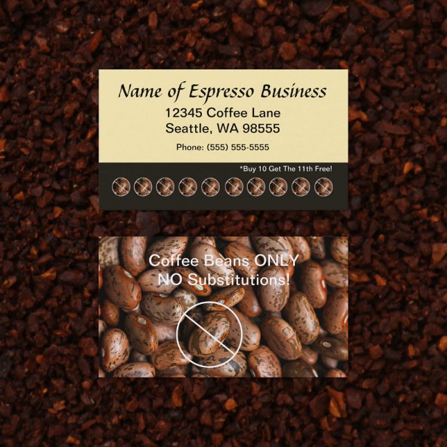 Funny Espresso Punch Card Kaffeebohnen Treuekarte (Funny Espresso Punch Card Coffee Beans Loyalty Cards)