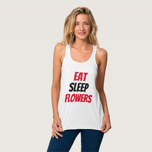 Funny! Essen Schlafende Blume Tank Top (Vorderseite Vollansicht)