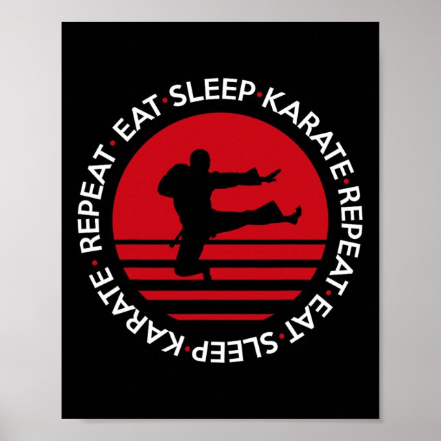 Funny essen Sleep Karate Wiederholung Poster (Vorne)