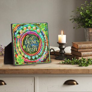 Funny Essen, Trinken und irisch zitieren Inspirivi Fotoplatte