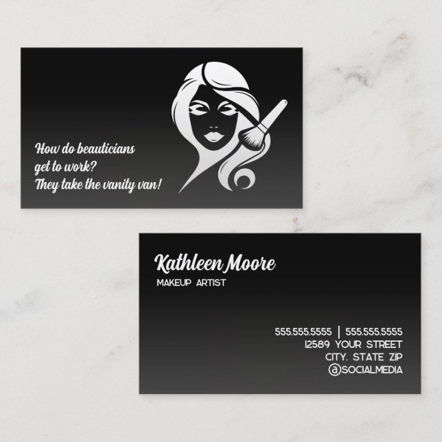 💅 Funny Esthetician Makeup Beautician Visitenkarte (Vorne/Hinten)