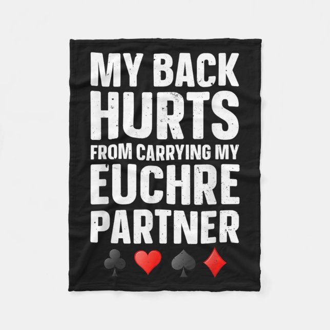 Funny Euchre Kunst für Männer Frauen Euchre Partne Fleecedecke (Vorderseite)