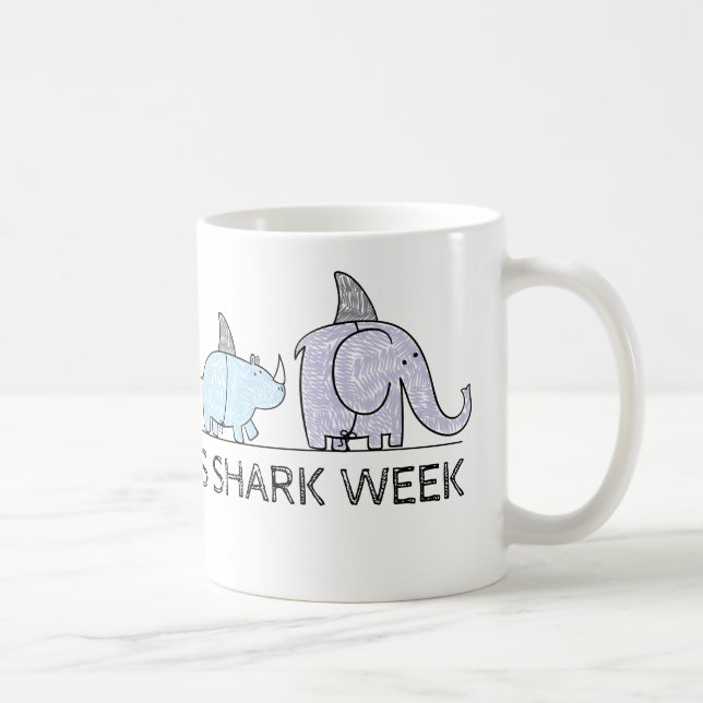 Funny Everywhere Lieben Shark Week Kaffeetasse (Rechts)