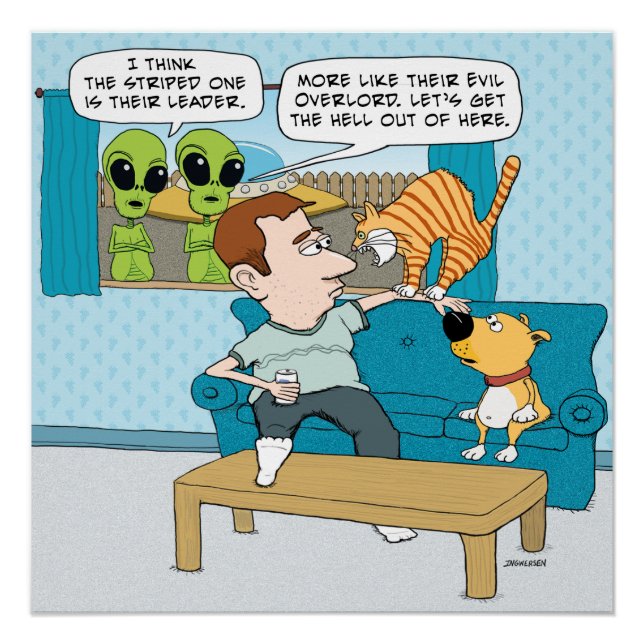 Funny Evil Cat Poster (Vorderseite)