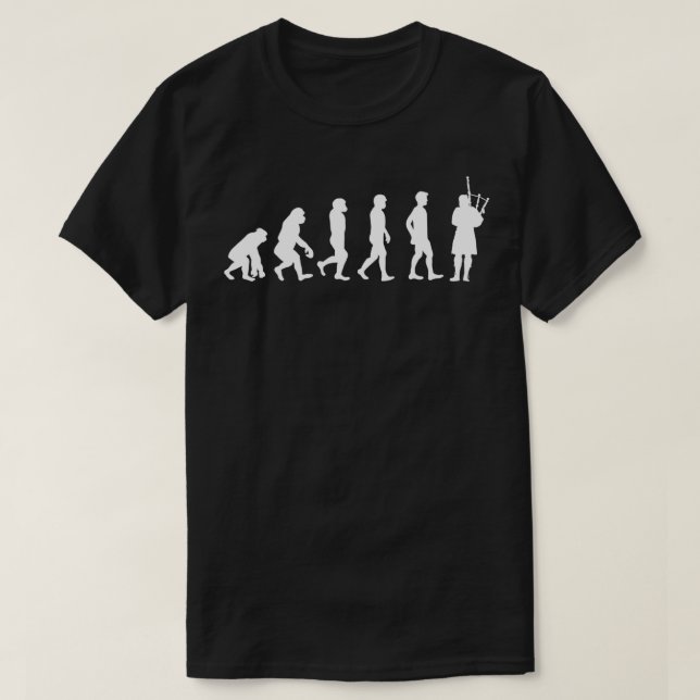 Funny Evolution Bagpipe Player T-Shirt (Design vorne)