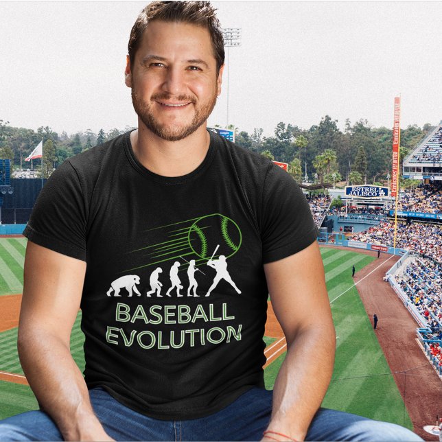 Funny Evolution Baseball T - Shirt (Baseball Evolution Shirt for Men and Women)