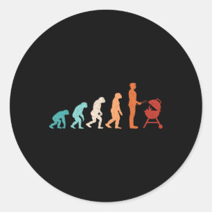 Funny Evolution Grillen Grill Grill Lover Grillen Runder Aufkleber