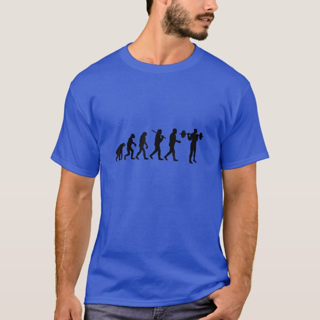 Funny Evolution Man - Bodybuilding Squat T-Shirt (Vorderseite)