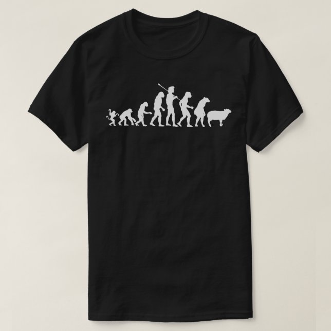Funny Evolution Man Evolved Into Sheep  T-Shirt (Design vorne)
