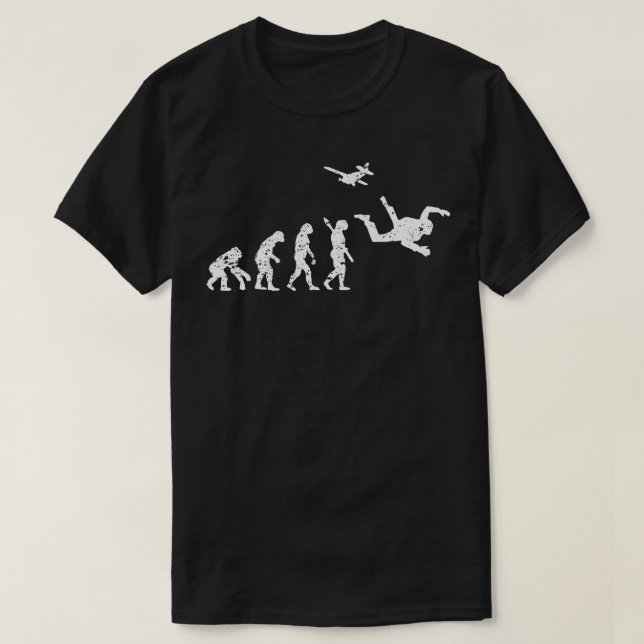 Funny Evolution SKYDIVING T-Shirt (Design vorne)