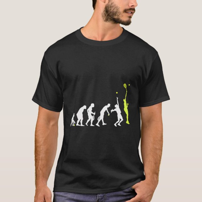 Funny Evolution Tennis Player T-Shirt (Vorderseite)