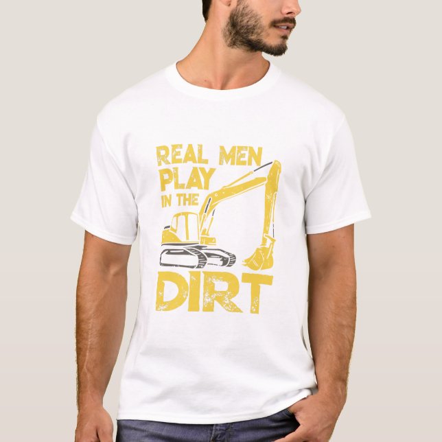 Funny Excavator Construction T-Shirt (Vorderseite)