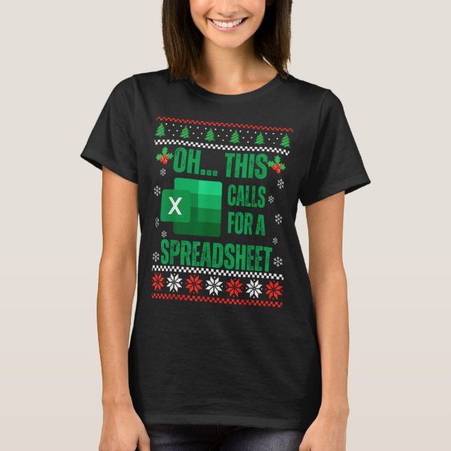 Funny Excel Spreadsheets Christmas Sweater Lover A T-Shirt (Vorderseite)