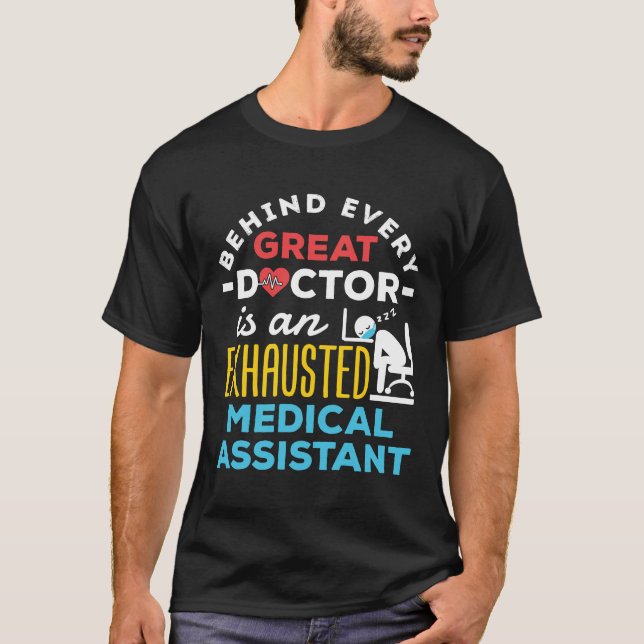 Funny Exhausted Medical Assistant CMA T-Shirt (Vorderseite)