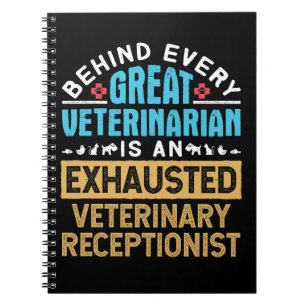 Funny Exhausted Veterinary Receptionist Empfang Notizblock
