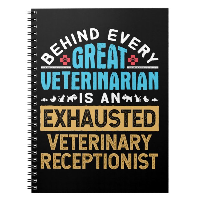 Funny Exhausted Veterinary Receptionist Empfang Notizblock (Vorderseite)