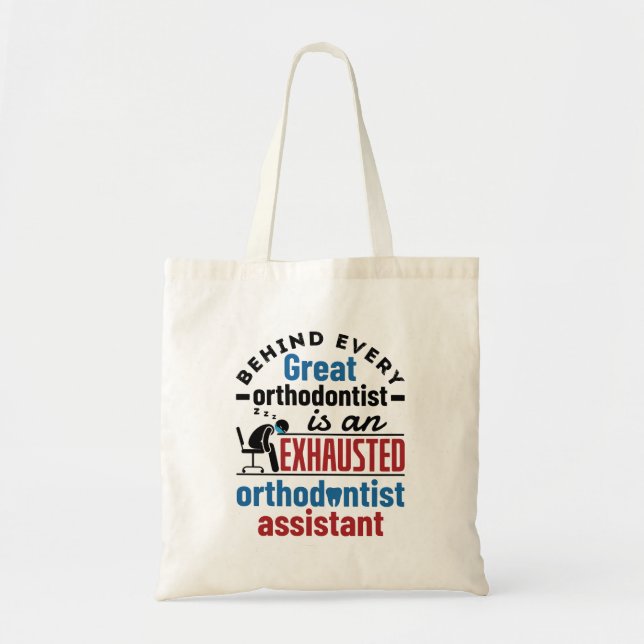 Funny Exhauted Orthodontist Assistentin Tragetasche (Vorne)