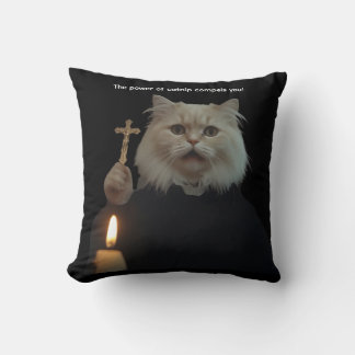 Funny Exorcist Cat Pillow - The Power Of Catnip Co Kissen