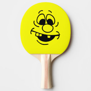 Funny Expression Yellow Face Tischtennis Schläger