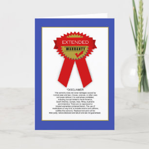 Funny Extended Warranty Birthday Card Feiertagskarte