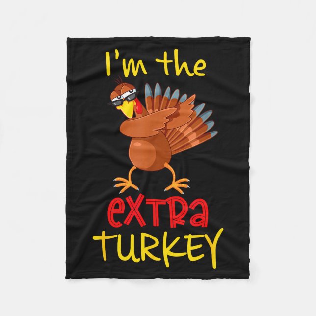 Funny Extra Turkey Matching Family Group Thanksgiv Fleecedecke (Vorderseite)