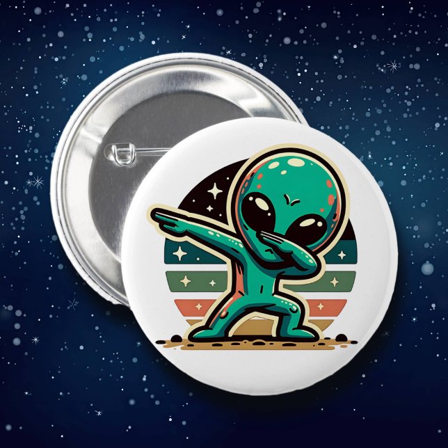 Funny Extraterrestristristrial Alien Dabbing Button (Von Creator hochgeladen)