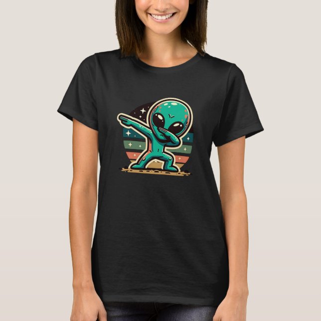 Funny Extraterrestristristrial Alien Dabbing T-Shirt (Vorderseite)