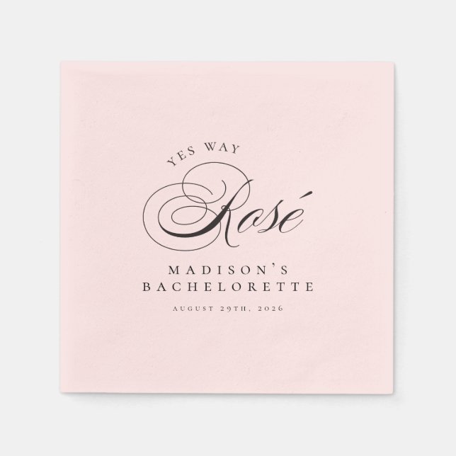 Funny Extravagant Yes Way Rosé Wine Bachelorette Serviette (Vorderseite)